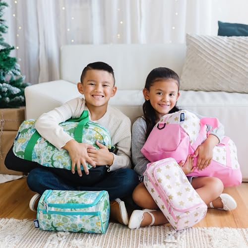 Wildkin Kids Overnighter Duffel Bag – Carry-On Size, Ideal for School & Sleepovers – Dinosaur Land