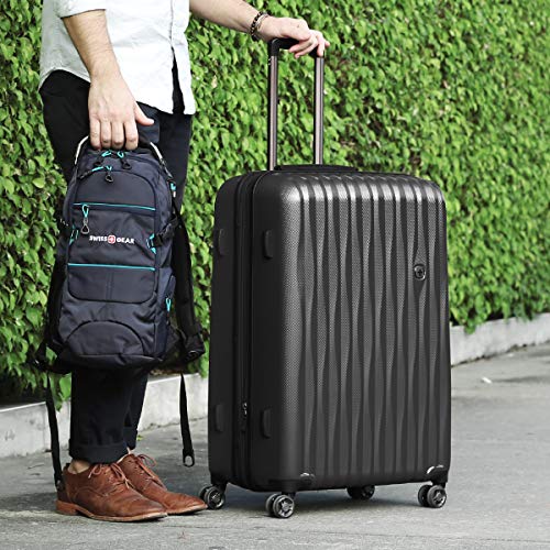 SwissGear 7272 Energie Expandable Hardside Luggage with Spinner Wheels and TSA Lock, Gunmetal, Checked-Large 27-Inch