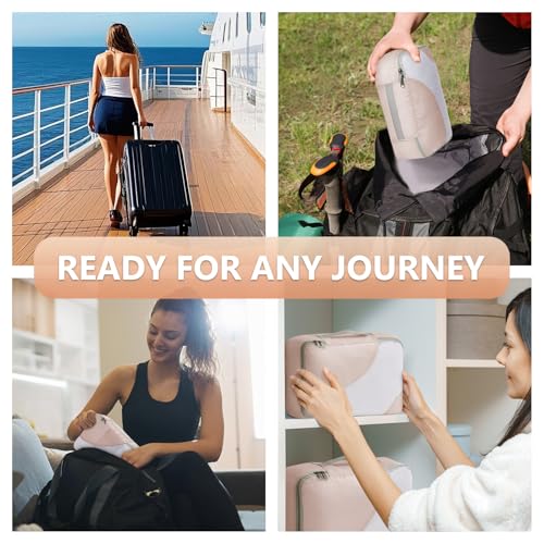 8 Set Packing Cubes for Travel, Gifts for Women Mom,Anti-Tearing Suitcase Organizer for Luggage with Shoe & Hanging Toiletry Bag,OlarHike Vacation Essentials & Accessories for Cruise Ship