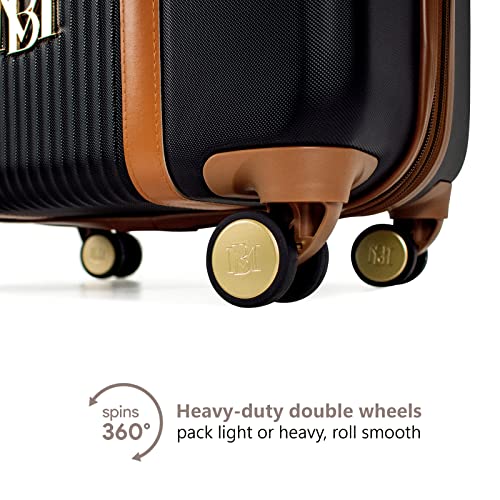 Badgley Mischka Mia 3 Piece Expandable Retro Luggage Set (Black)