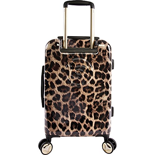BEBE Women's Adriana 21" Hardside Carry-on Spinner Luggage,Telescoping Handles, Leopard, One Size