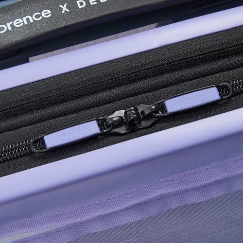 florence by mills Gotta Glow Hardside Expandable Luggage with Spinner Wheels, Translucent See-Thru Purple, Checked-Large 29 Inch