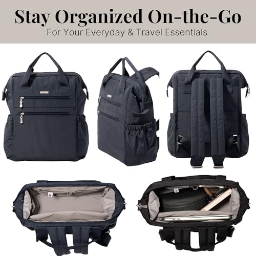 Baggallini City Scape Backpack - 15"x11" Lightweight Work Travel Bag w/Luggage Sleeve & RFID
