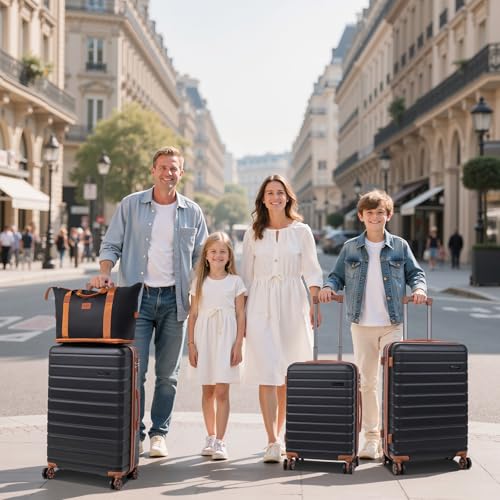 Cosbarn Luggage Sets 5 Piece Suitcases with Wheels, Suitcase Sets ABS Hard Case Luggage with TSA Lock Durable Carry-on Luggage with Spinner Wheels Travel Suitcase for Men Women