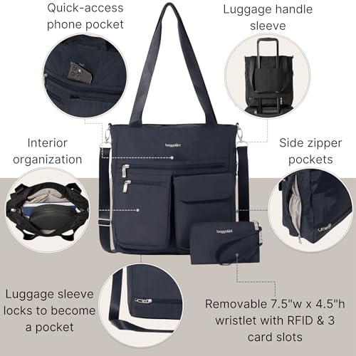 Baggallini Everywhere Tote - 12.5" x13.9” Tote Bag for Women - Lightweight Work Travel Carry On Bag
