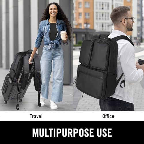 The Kenneth Cole REACTION Ryder 17-Inch Coated Polyester Travel Laptop Backpack Bag, Black