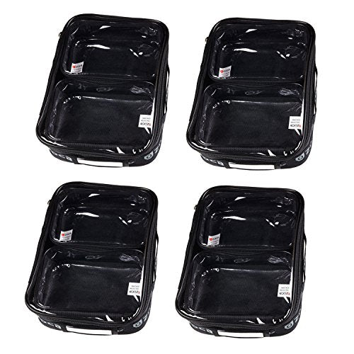 ZUCA Utility Pouch Combo Set - Four Large and Eight Mini Utility Pouches, Clear (3-Pack)