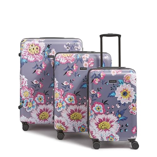 Hardside 3 Piece Luggage Set, Parisian Bouquet Dark Gray, One Size