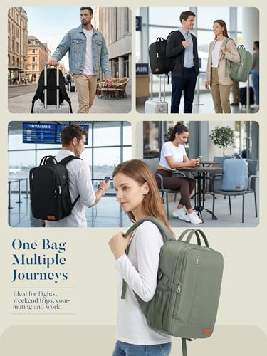 Lossga Travel Backpack, 18x14x8 Spirit Airlines Personal Item Travel Bag, Carry On Backpack Flight Aproved, Weekender Bags for Women and Men, 30L Water Resistant Lightweight Travel Backpacks