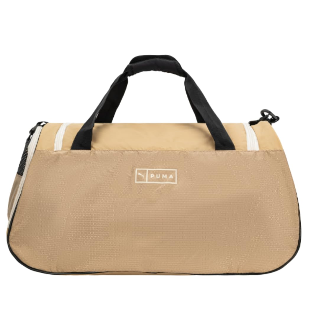 PUMA unisex adult Evercat Accelerator Duffel Bags, Tan/Gold, One-Size US