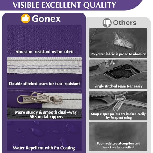 Gonex Compression Packing Cubes, 4pcs Expandable Storage Travel Luggage Bags Organizers (Purple)