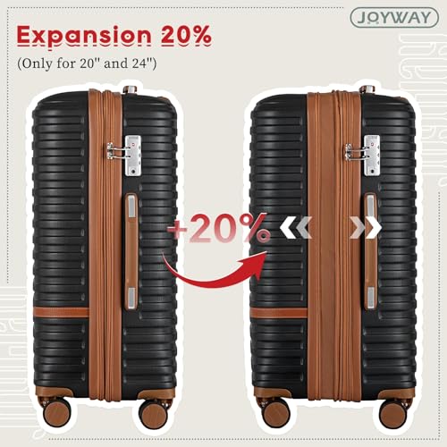 Joyway Expandable Luggage Sets 5 Piece, Lightweight Hard Shell Travel Suitcase Set with Spinner Wheels and TSA Lock