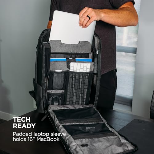 NOMATIC 20L Backpack - Work Backpack for Men and Woman - Everyday Pack - Water Resistant - 16" Laptop Sleeve - Professional Daypack For Mens - Expandable Travel Pack