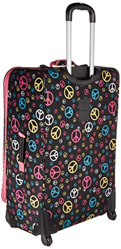 Rockland Fusion Softside Spinner Wheel Luggage, Peace, 3-Piece Set (20/24/28)