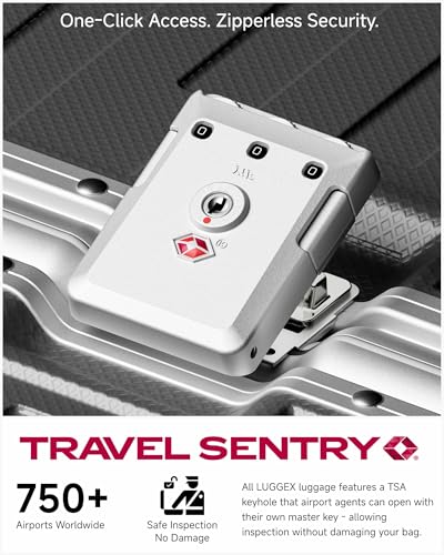 Carry On Luggage with Spinner Wheels, 8010S Aluminum Frame Zipperless Polycarbonate Hard Shell Suitcase (ZX-Core, Charcoal Metallic, 20 Inch)