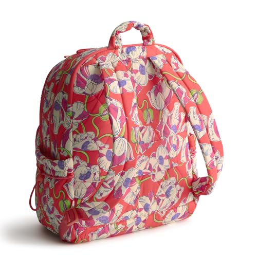 Vera Bradley Women's Featherweight Large Bancroft Backpack, Swirling Poppies, One Size