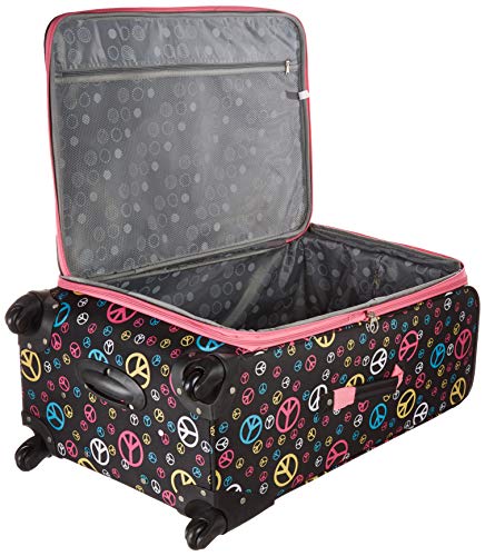 Rockland Fusion Softside Spinner Wheel Luggage, Peace, 3-Piece Set (20/24/28)