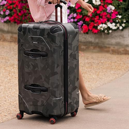 Traveler's Choice Maxporter II Polycarbonate Hardside Trunk with Spinner Wheels, Gray Camo, 31-Inch Large Trunk