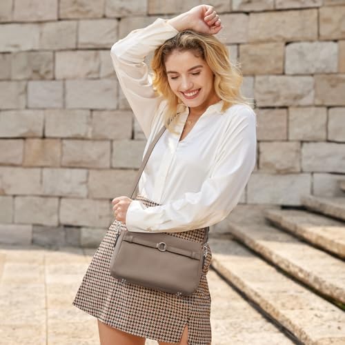 S-ZONE Genuine Leather Crossbody Bags for Women Small Leather Purse Cross Body Soft Shoulder Handbag Trendy