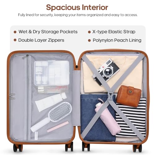UKEIN Luggage Set with Backpack,Polycarbonate Carry On Luggage Airline Approved with Spinner Wheels, Hardshell Travel Suitcase with TSA Lock,Suitcase Set 3 Piece