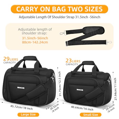 Underseat Carry On Luggage Lightweight Travel Tote Weekender Bag Overnight Duffle Bag for Travel, Travel Essentials Personal Item Travel Bag for Women and Men,Black-16Inch