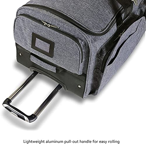 Mavii Garment Rack Duffel-Wheeled 28 Inch Collapsible Bag, Travel Costume Rack Rolling Upright Luggage, Grey