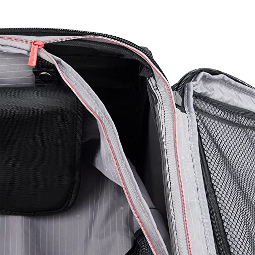 DELSEY PARIS Helium DLX Softside Expandable Luggage with Spinner Wheels, Black, Checked-Medium 25 Inch