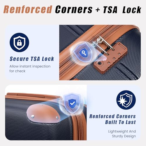 Cobens Expandable Luggage Sets 5 Piece with Detachable Spinner Wheels and TSA Lock,ABS Hard Case Suitcases with Wheels,Carry On Luggage Set