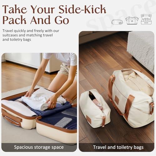 Coolife Suitcase Set 3 Piece Luggage Set Carry On Hardside Luggage with TSA Lock Spinner Wheels (Navy, 5 piece set)