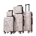 ApilithHive Luggage Sets 5 Piece PC Hardside Suitcase with Spinner Wheels & 3-Digit Lock, 20/24/28" Luggage +14" Cosmetic Case & 8" Handbag for Women (Pink Flower)