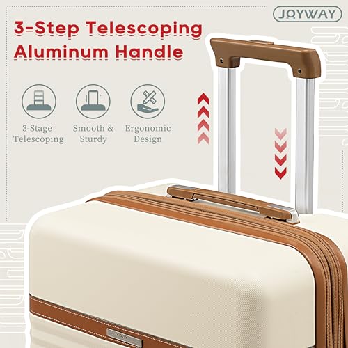Joyway Luggage 3 Piece Luggage Sets Hardside Expandable Carry On Suitcase Set with Spinner Wheel, Lightweight Rolling Suitcase with TSA Lock