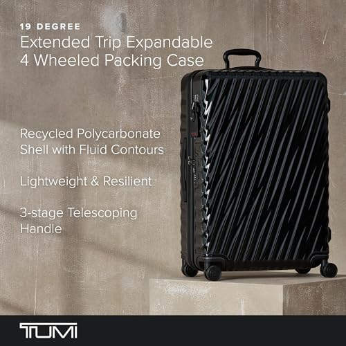 TUMI - 19 Degree Large Expandable Checked Luggage - 4-Wheels - Durable Hard Shell Zipper Expansion Checked Bag - Suitcase - Black