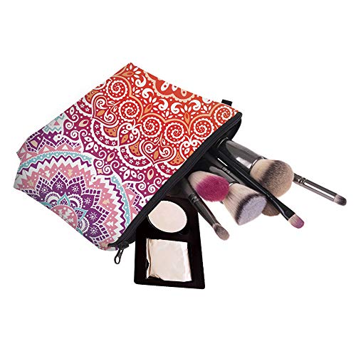 Deanfun Cosmetic Bag for Women, Mandala Flowers Waterproof Makeup Bags Roomy Toiletry Pouch Travel Accessories Gifts (51391)