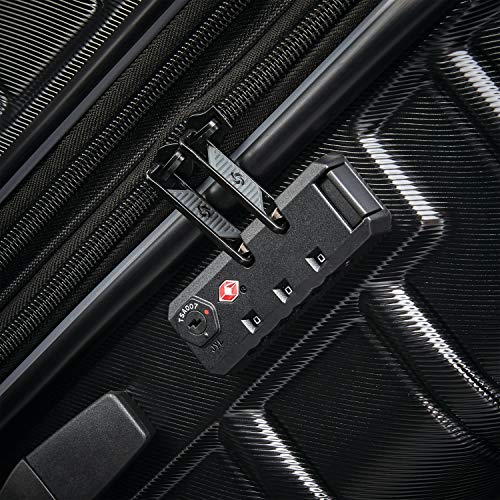 Samsonite Omni 2 24-Inch Medium Checked Hardside Luggage with 360° Spinner Wheels - Scratch Resistant Hardshell - TSA Lock - Expandable Polycarbonate Shell for Lightweight Travel - Midnight Black