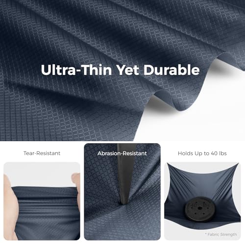 pack all 45L Foldable Duffel Bag, Water-Resistant Sports Gym Bag, Portable Weekender Bag Lightweight for Travel, Fitness and Camping (Navy Blue)