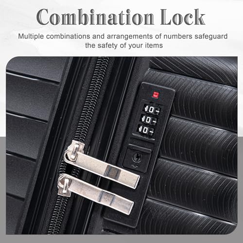 Hardside 4 Luggage Set, Lightweight Wave Suitcase with Spinner Wheels
