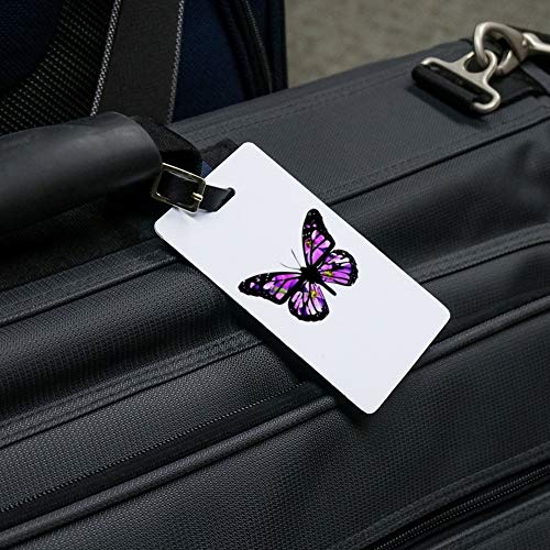 Butterfly with Flowers Luggage ID Tags Suitcase Carry-On Cards - Set of 2