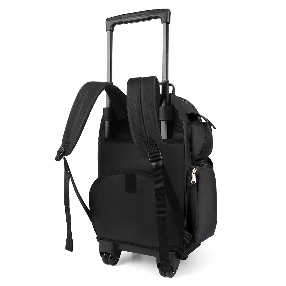 New York XPress 20'' Rolling Backpacks, 2 in 1 Travel Backpack for Man/Women,Backpack for Travel w/Wheels,Trolley Suitcase w/Telescopic Handle,2560-Black