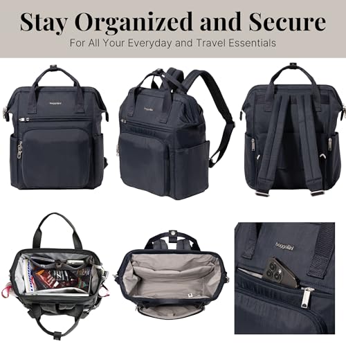 Baggallini Securtex Anti-Theft Windsor Backpack for Travel, Work & College, RFID & Locking Zipper, Up to 16" Laptop