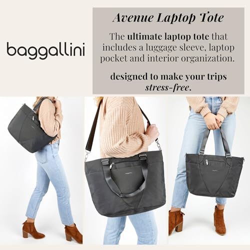 Baggallini Avenue Tote - 12x18 Laptop Tote Bag for Women - Lightweight Work Travel Carry On Bag