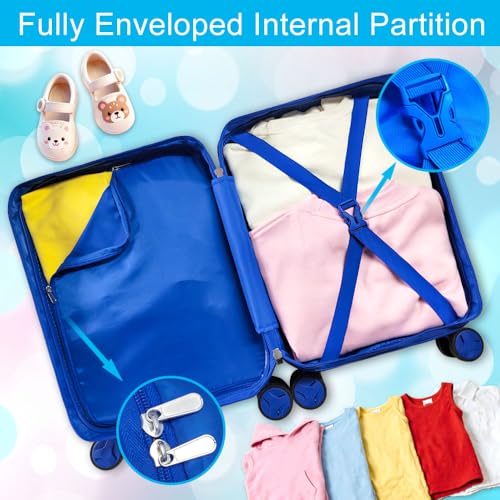 Lightweight Hardshell Spinner Kids Luggage Set 2PCS with Wheels - Airplane Approved Carry-On Suitcase for Boys & Children Ages 3-10, Car Rolling Suitcases Set for Elementary Toddler Travel