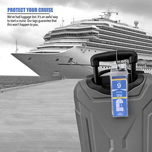 Cruise On Royal Caribbean Cruise Luggage Tag Holder (4 Pack) – Fits All Royal Caribbean Ships, Durable Travel ID Holders for 2026-2027 Cruises, Clear Waterproof Cruise Essentials