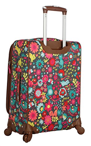 Lily Bloom Luggage Carry On Expandable Design Pattern Suitcase For Woman With Spinner Wheels (Playful Garden, 20in)