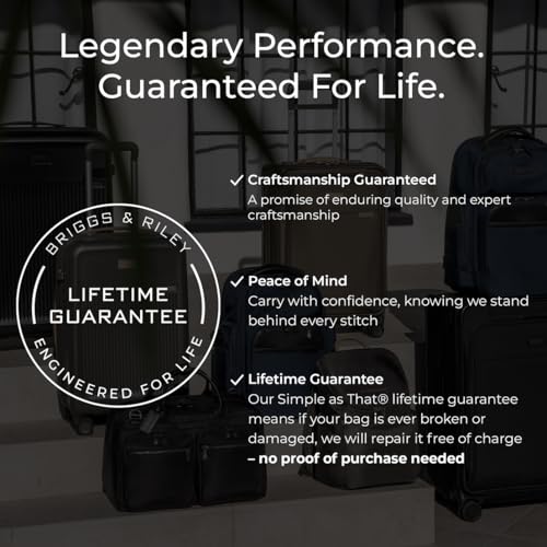 Briggs & Riley 27" Medium Expandable Spinner - Checked Luggage for Travel, Suitcases with Wheels, Hardside Rolling Bag for Men & Women, Self-Repairing Zipper - Sympatico Collection, Olive
