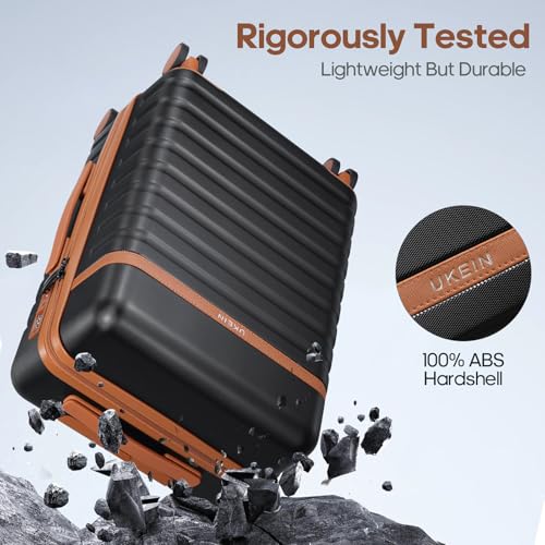 UKEIN PRO 3 Piece Luggage Set, Durable ABS Hardshell Carry On Suitcase Set with Silent Spinner Wheels, YKK Zipper & TSA Lock, Lightweight Large Travel Checked Luggage,20/24/28 Inch