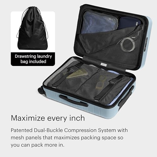 Away Amazon Exclusive Bigger Carry-On Luggage - 23-Inch Lightweight Hardside Suitcase with 360° Spinner Wheels, Interior Compression System, TSA-Approved Lock - Sky Blue