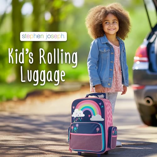 Stephen Joseph Kids Classic Rolling Luggage, Kids Luggage, Toddler Rolling Travel Carry On, Kids Suitcase with wheels,
