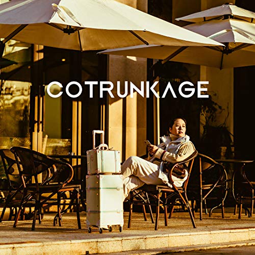 COTRUNKAGE Vintage Suitcases Set on Wheels, 20 Inch White Carry-on Luggage 2 Piece Set with 13" Hard Shell Train Case Womens, Cream White