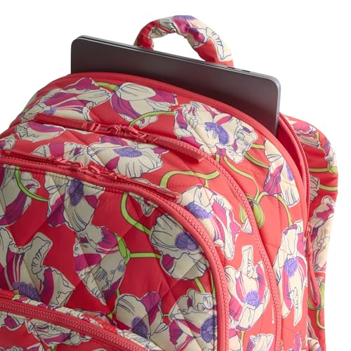 Vera Bradley Women's Featherweight Large Bancroft Backpack, Swirling Poppies, One Size