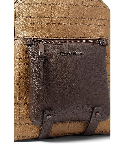 Calvin Klein Maya Backpack - Bags for Women - One Slip Pocket - Exterior Back Pocket - Polyester Lining Khaki/Brown/Java One Size One Size